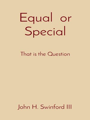 cover image of Equal  or Special